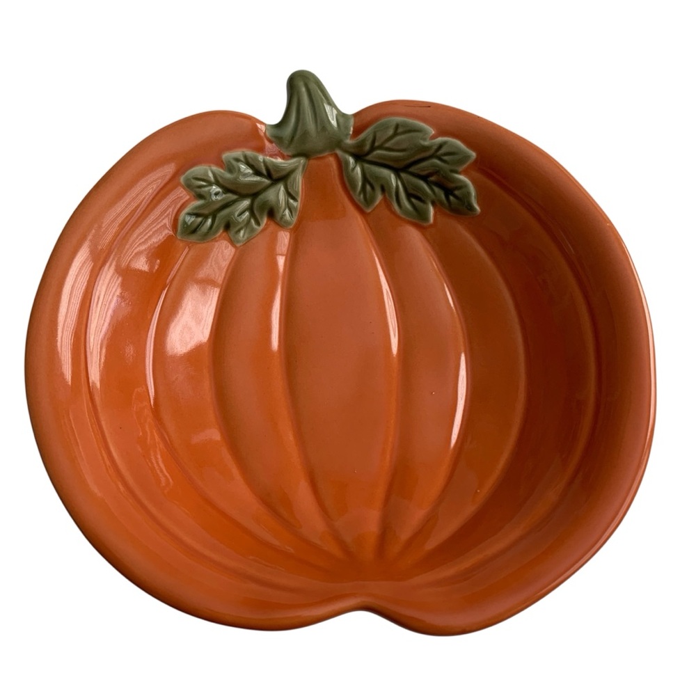 PAMPERED CHEF Ceramic Pumpkin Serving Dish 6” Simple Additions - Picture 1 of 9